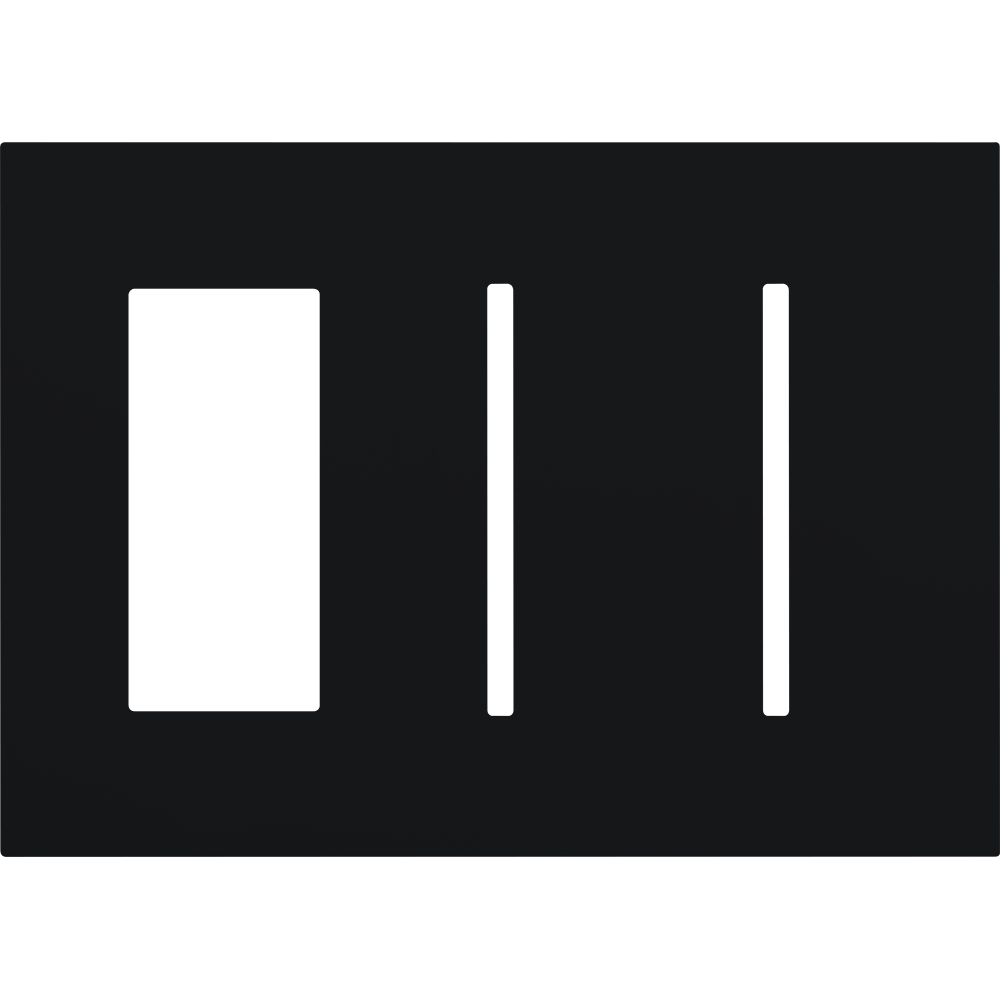 Multigang WallPlate for New Architectural Controls and Accessories, Three-gang for 1 accessory or Palladiom keypad and 2 Grafik T controls