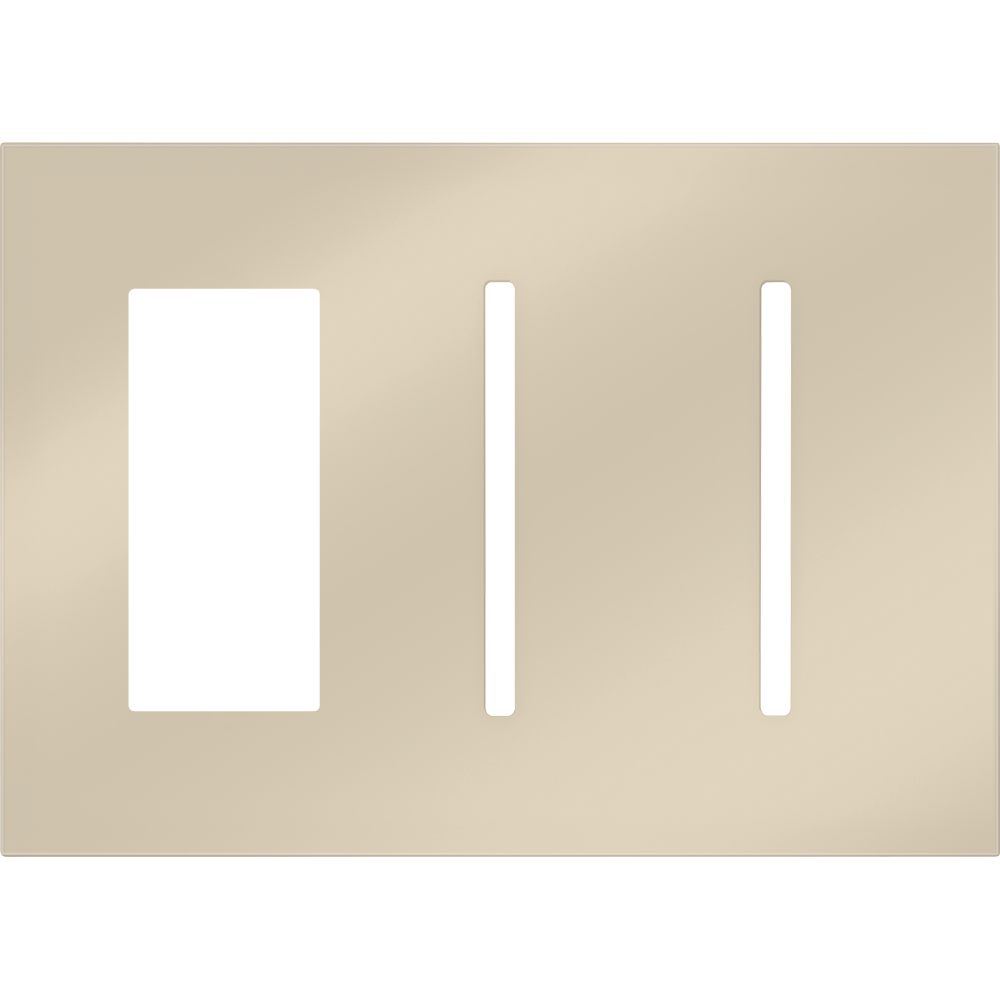 Multigang WallPlate for New Architectural Controls and Accessories, Three-gang for 1 accessory or Palladiom keypad and 2 Grafik T controls