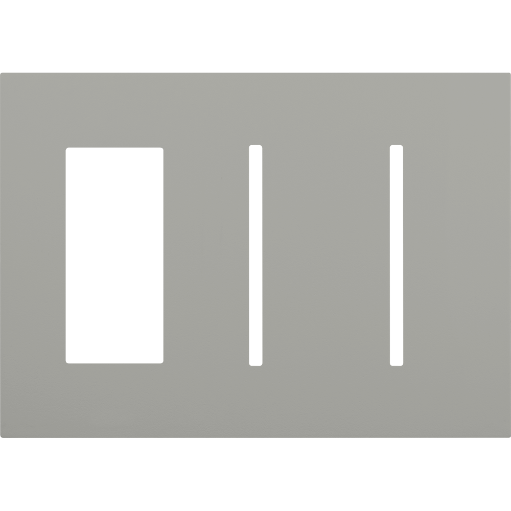 Multigang WallPlate for New Architectural Controls and Accessories, Three-gang for 1 accessory or Palladiom keypad and 2 Grafik T controls