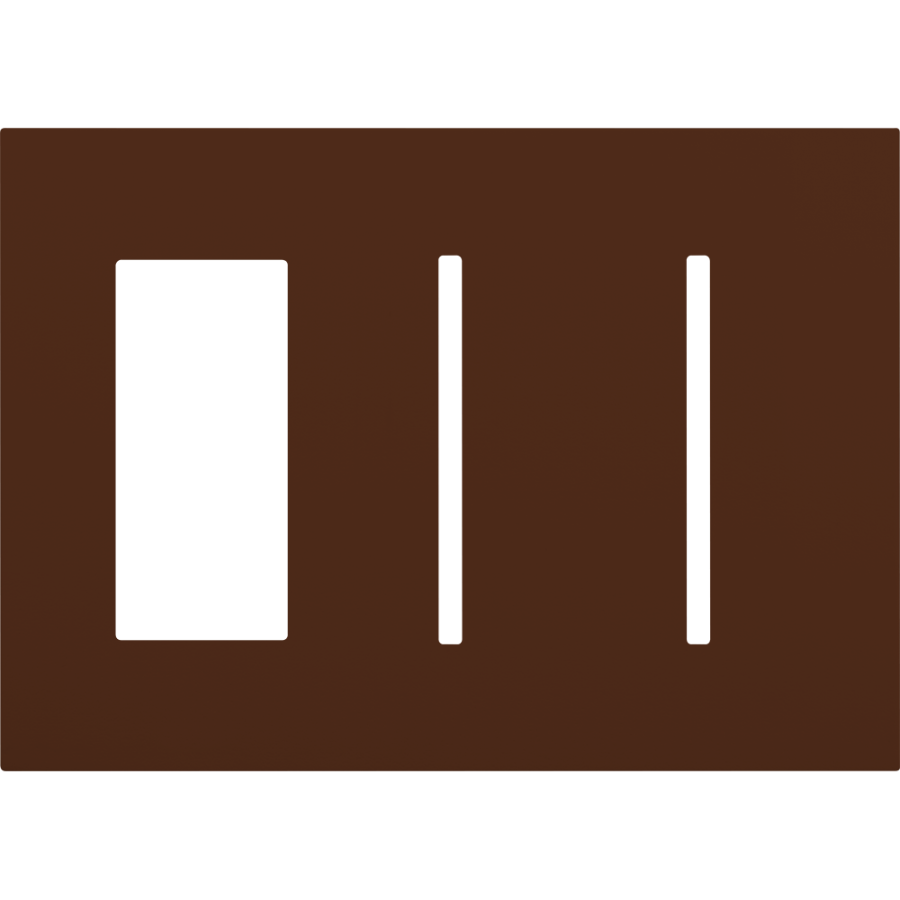 Multigang WallPlate for New Architectural Controls and Accessories, Three-gang for 1 accessory or Palladiom keypad and 2 Grafik T controls