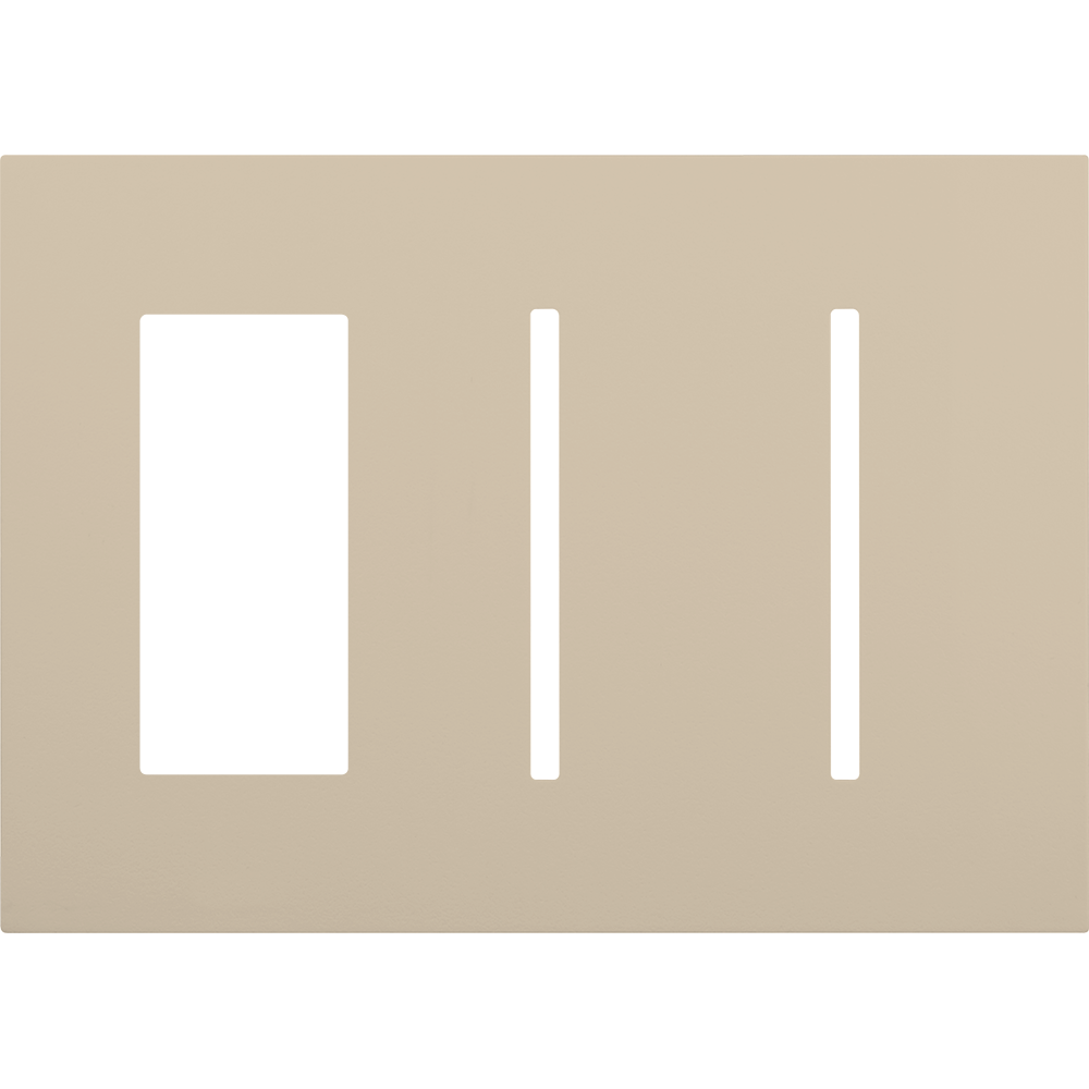 Multigang WallPlate for New Architectural Controls and Accessories, Three-gang for 1 accessory or Palladiom keypad and 2 Grafik T controls