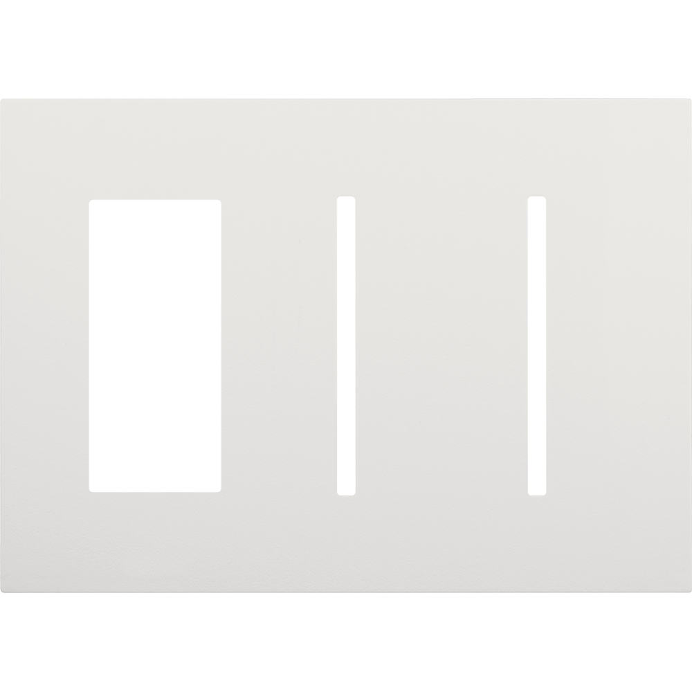 Multigang WallPlate for New Architectural Controls and Accessories, Three-gang for 1 accessory or Palladiom keypad and 2 Grafik T controls