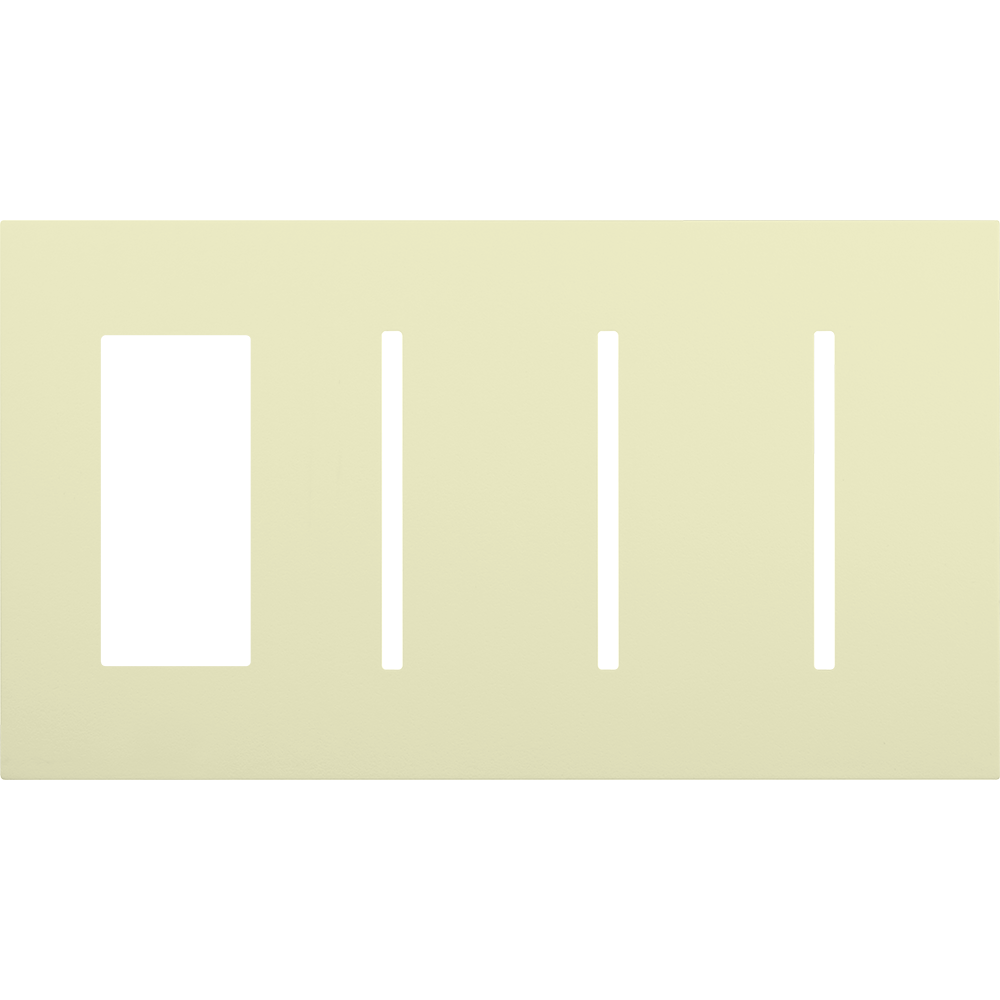 Multigang WallPlate for New Architectural Controls and Accessories, Four-gang for 1 accessory or Palladiom keypad and 3 Grafik T controls