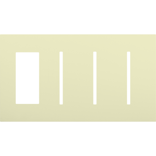 Multigang WallPlate for New Architectural Controls and Accessories, Four-gang for 1 accessory or Palladiom keypad and 3 Grafik T controls