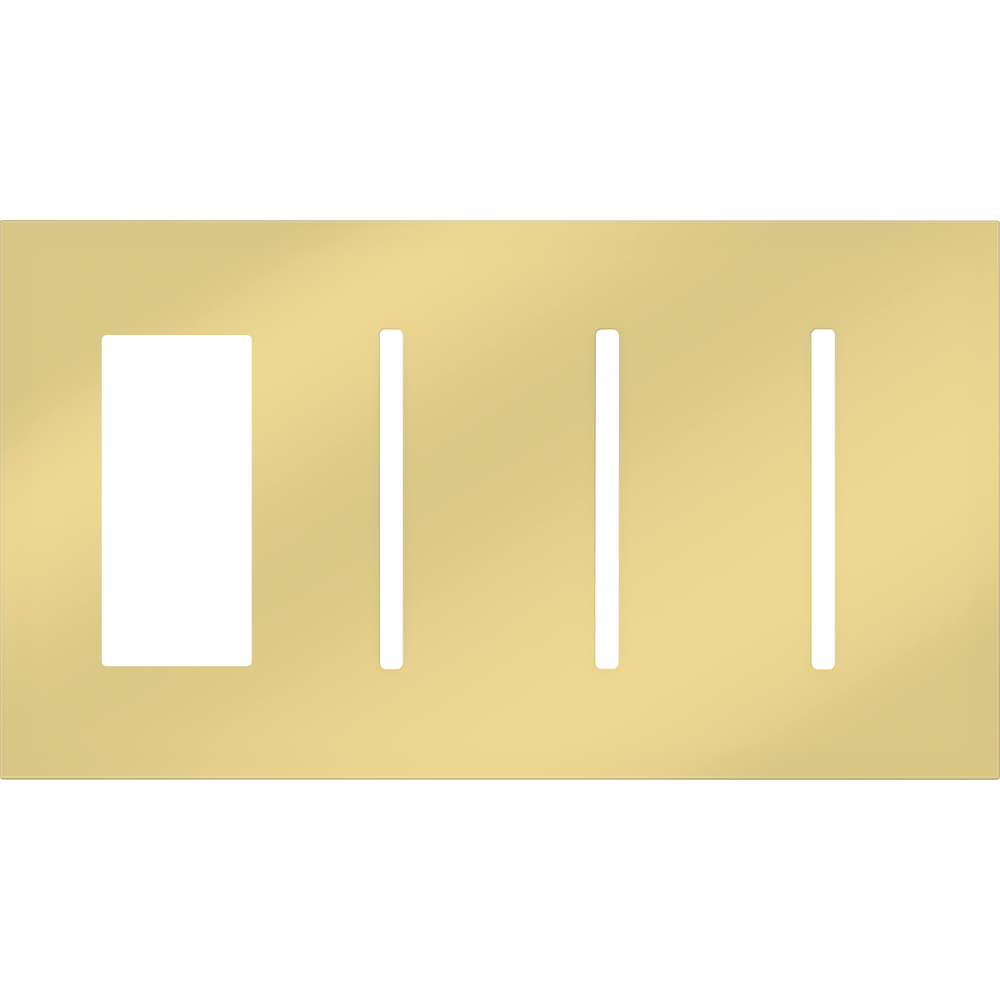 Multigang WallPlate for New Architectural Controls and Accessories, Four-gang for 1 accessory or Palladiom keypad and 3 Grafik T controls