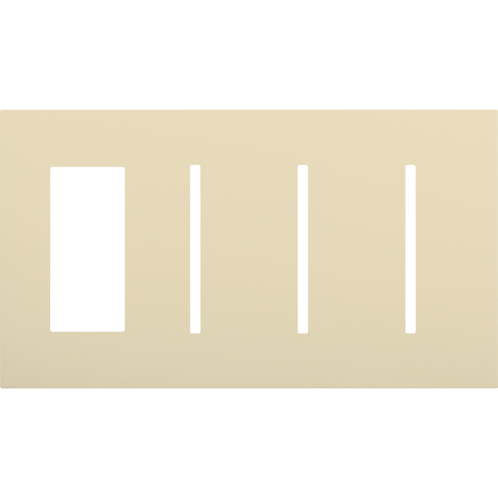 Multigang WallPlate for New Architectural Controls and Accessories, Four-gang for 1 accessory or Palladiom keypad and 3 Grafik T controls