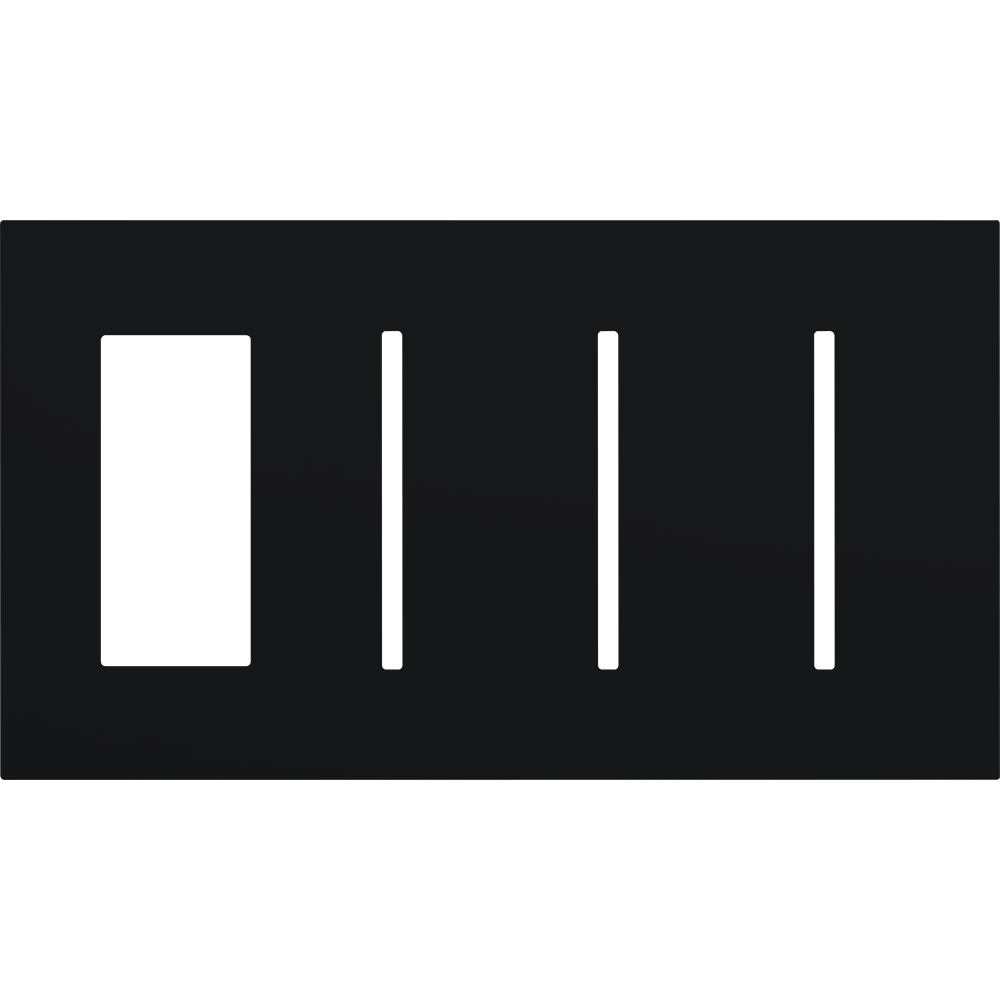 Multigang WallPlate for New Architectural Controls and Accessories, Four-gang for 1 accessory or Palladiom keypad and 3 Grafik T controls