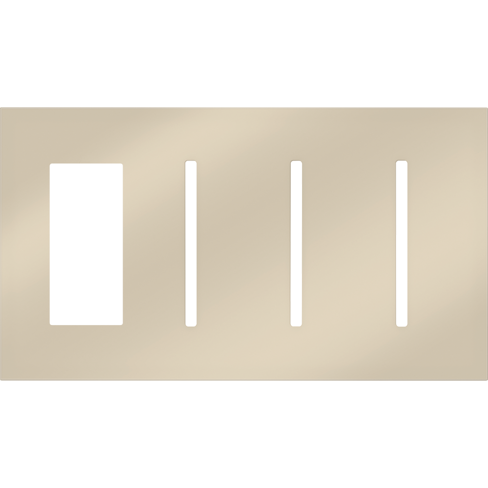 Multigang WallPlate for New Architectural Controls and Accessories, Four-gang for 1 accessory or Palladiom keypad and 3 Grafik T controls