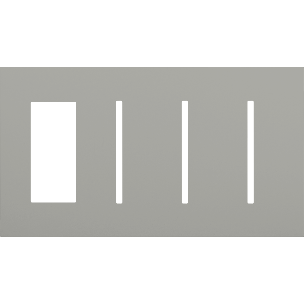 Multigang WallPlate for New Architectural Controls and Accessories, Four-gang for 1 accessory or Palladiom keypad and 3 Grafik T controls