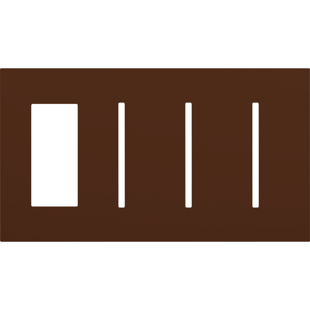 Multigang WallPlate for New Architectural Controls and Accessories, Four-gang for 1 accessory or Palladiom keypad and 3 Grafik T controls