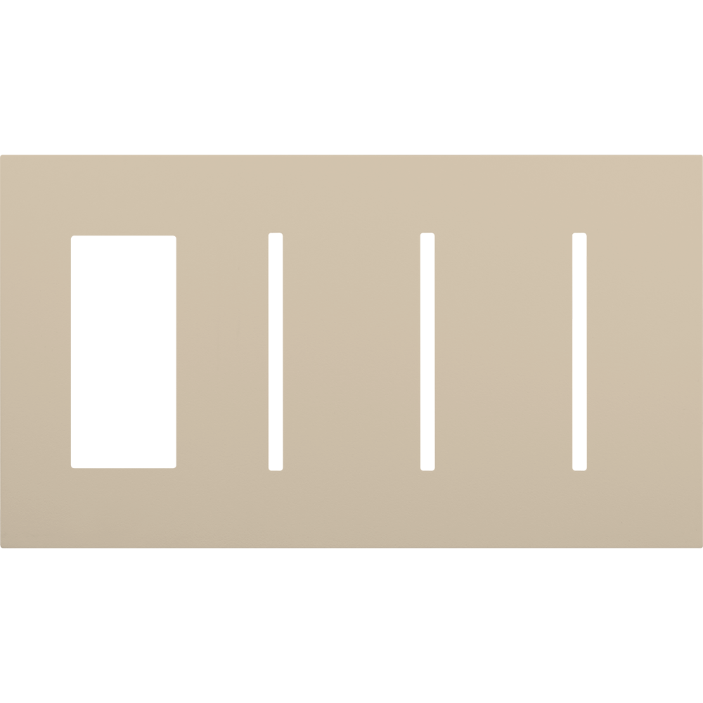 Multigang WallPlate for New Architectural Controls and Accessories, Four-gang for 1 accessory or Palladiom keypad and 3 Grafik T controls