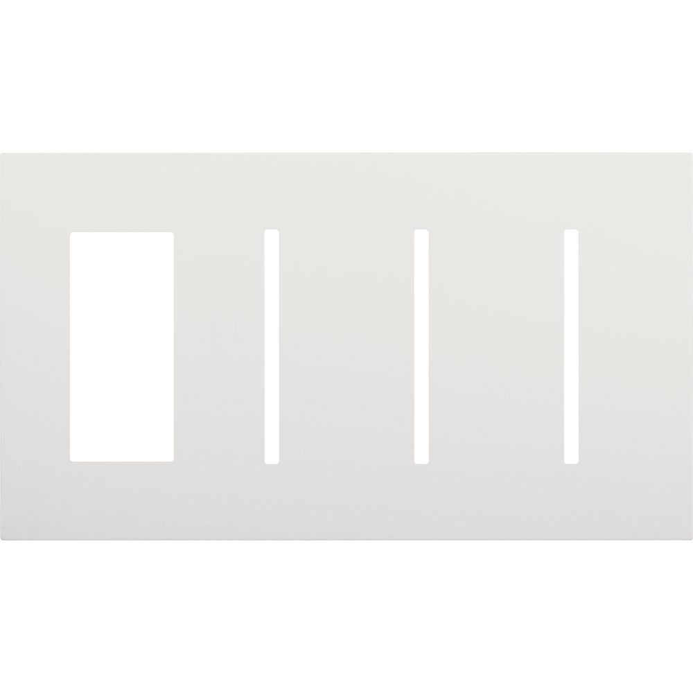 Multigang WallPlate for New Architectural Controls and Accessories, Four-gang for 1 accessory or Palladiom keypad and 3 Grafik T controls