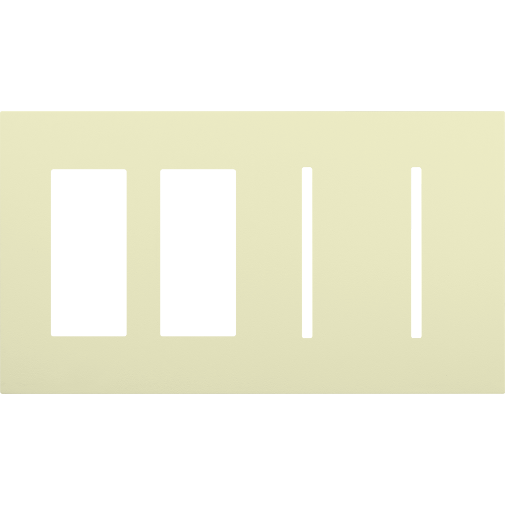 Multigang WallPlate for New Architectural Controls and Accessories, Four-gang for 2 accessories or Palladiom keypads and 2 Grafik T controls