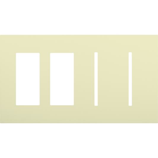 Multigang WallPlate for New Architectural Controls and Accessories, Four-gang for 2 accessories or Palladiom keypads and 2 Grafik T controls