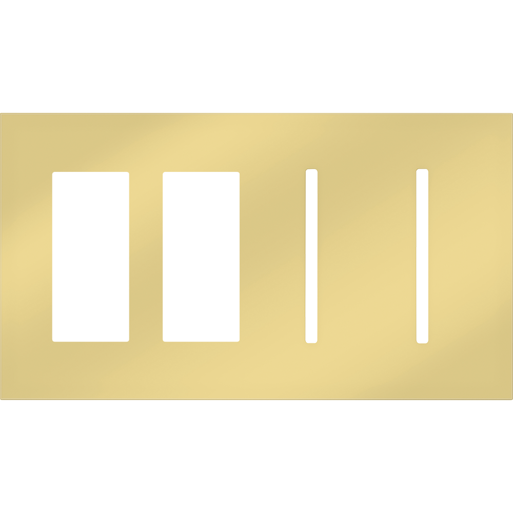 Multigang WallPlate for New Architectural Controls and Accessories, Four-gang for 2 accessories or Palladiom keypads and 2 Grafik T controls