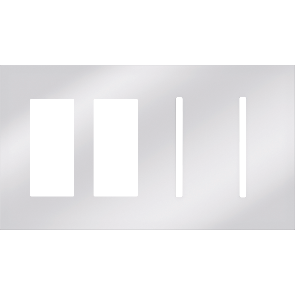 Multigang WallPlate for New Architectural Controls and Accessories, Four-gang for 2 accessories or Palladiom keypads and 2 Grafik T controls