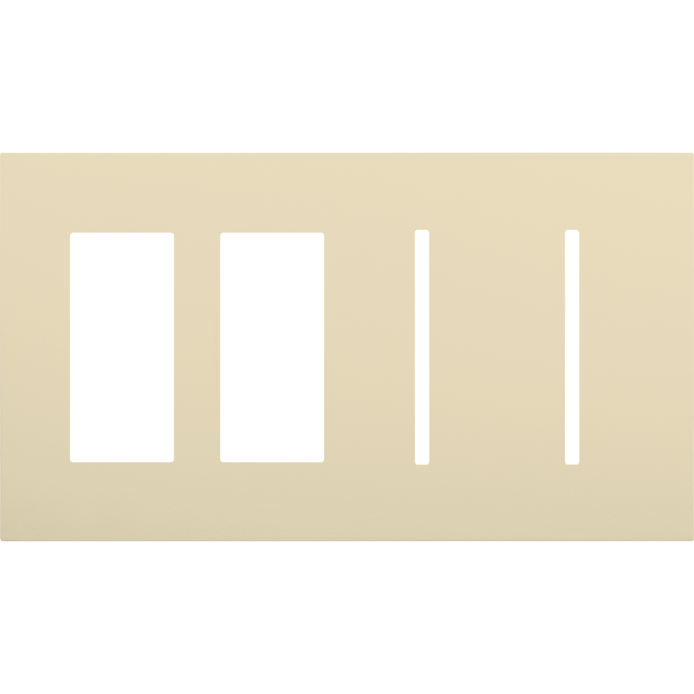 Multigang WallPlate for New Architectural Controls and Accessories, Four-gang for 2 accessories or Palladiom keypads and 2 Grafik T controls