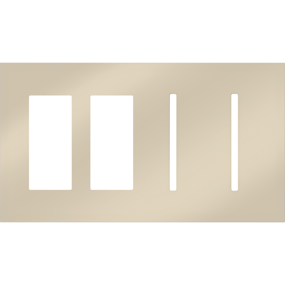 Multigang WallPlate for New Architectural Controls and Accessories, Four-gang for 2 accessories or Palladiom keypads and 2 Grafik T controls