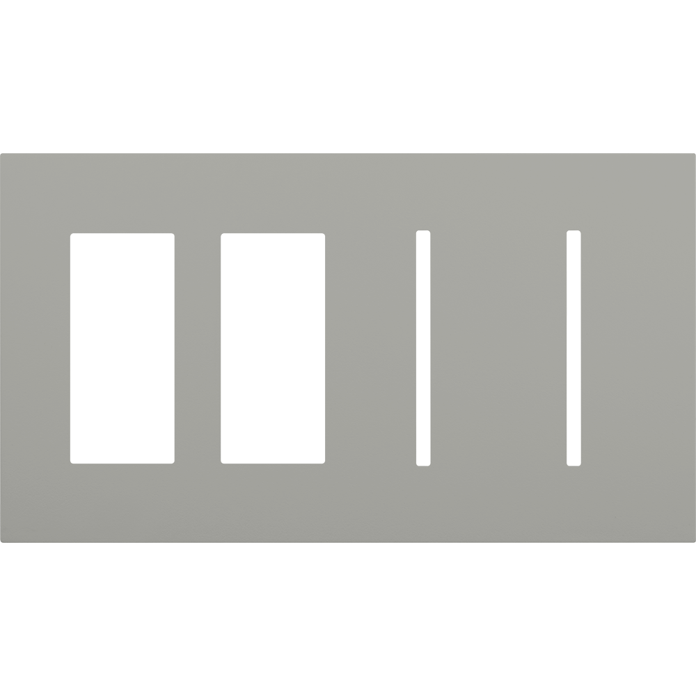 Multigang WallPlate for New Architectural Controls and Accessories, Four-gang for 2 accessories or Palladiom keypads and 2 Grafik T controls