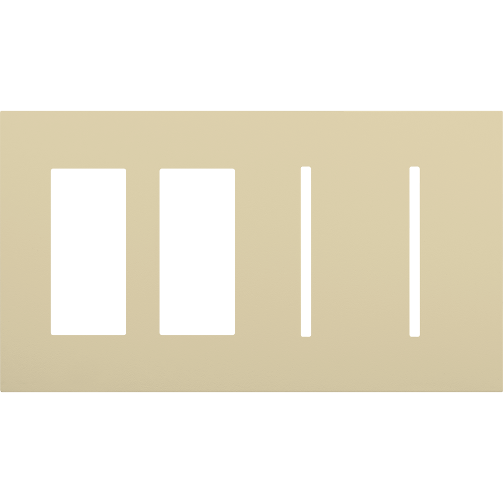 Multigang WallPlate for New Architectural Controls and Accessories, Four-gang for 2 accessories or Palladiom keypads and 2 Grafik T controls