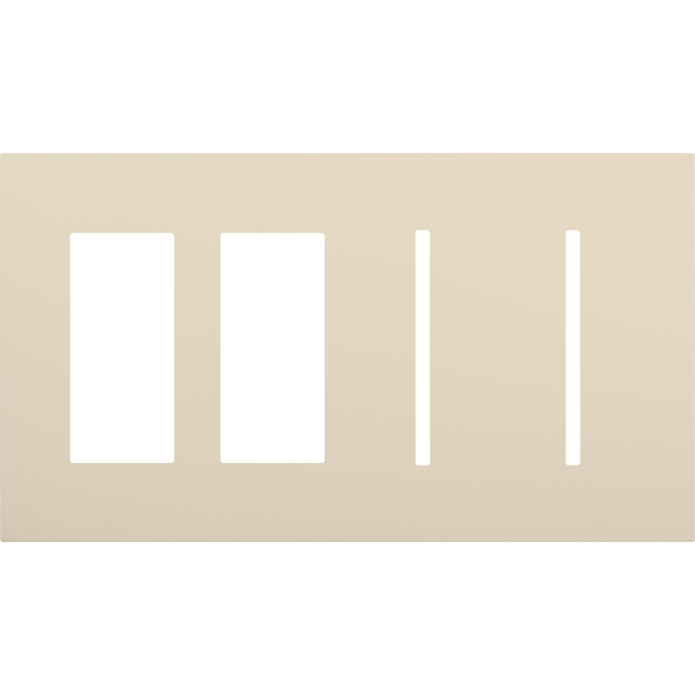 Multigang WallPlate for New Architectural Controls and Accessories, Four-gang for 2 accessories or Palladiom keypads and 2 Grafik T controls