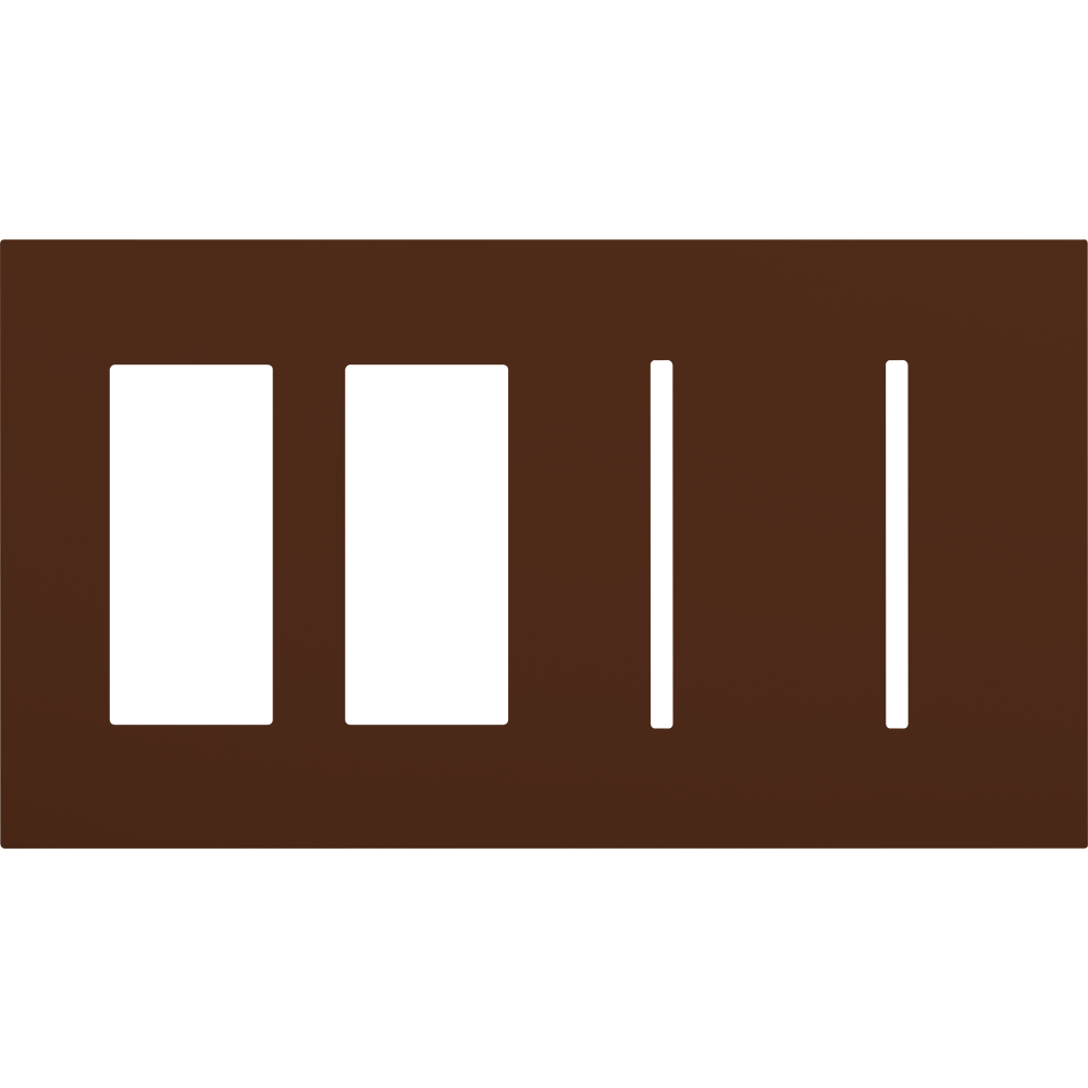 Multigang WallPlate for New Architectural Controls and Accessories, Four-gang for 2 accessories or Palladiom keypads and 2 Grafik T controls