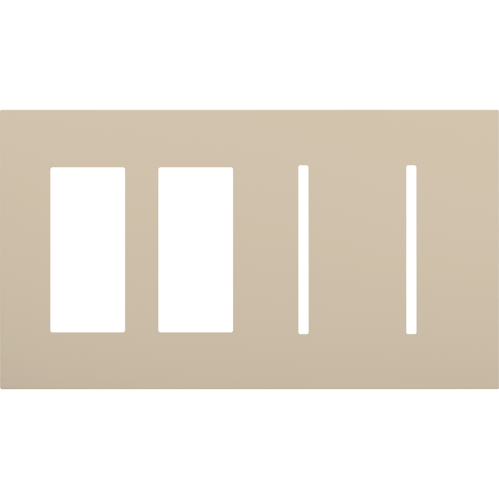 Multigang WallPlate for New Architectural Controls and Accessories, Four-gang for 2 accessories or Palladiom keypads and 2 Grafik T controls