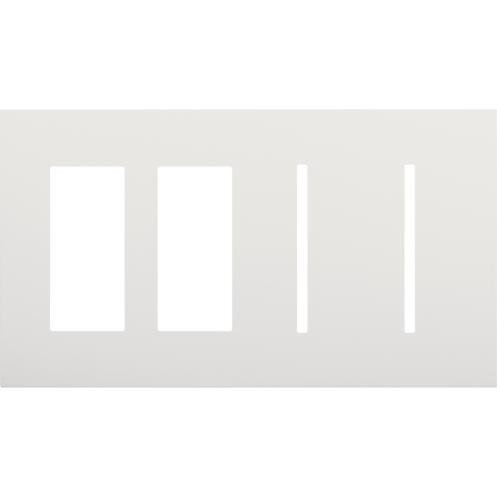 Multigang WallPlate for New Architectural Controls and Accessories, Four-gang for 2 accessories or Palladiom keypads and 2 Grafik T controls