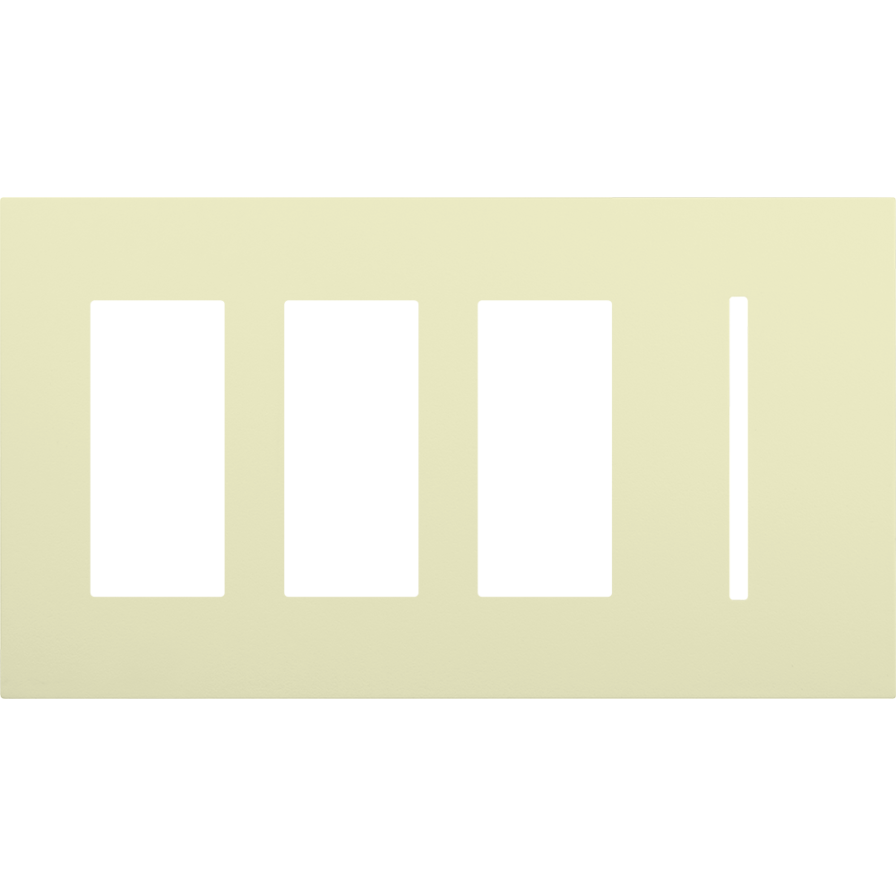 Multigang WallPlate for New Architectural Controls and Accessories, Four-gang for 3 accessories or Palladiom keypads and 1 Grafik T control