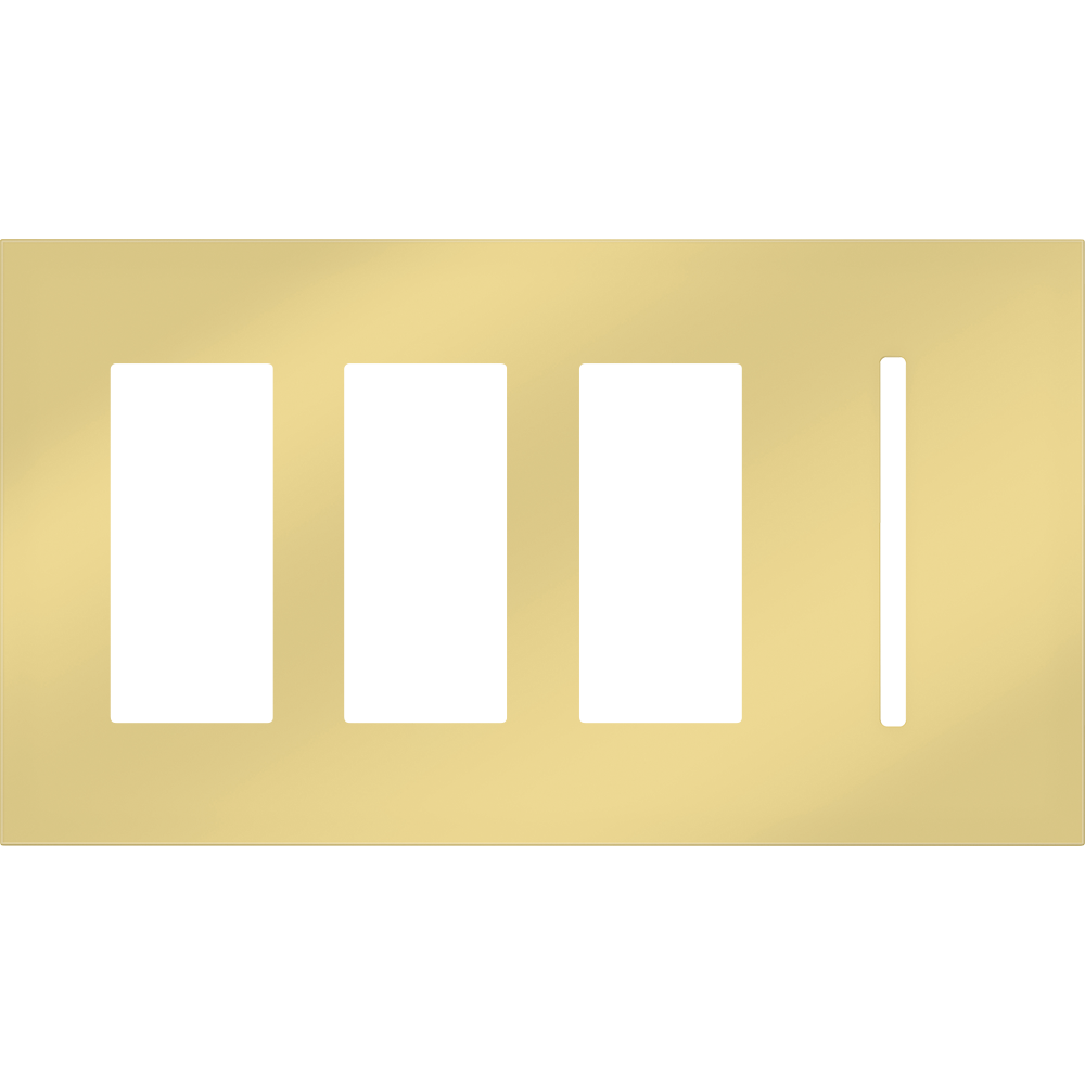 Multigang WallPlate for New Architectural Controls and Accessories, Four-gang for 3 accessories or Palladiom keypads and 1 Grafik T control