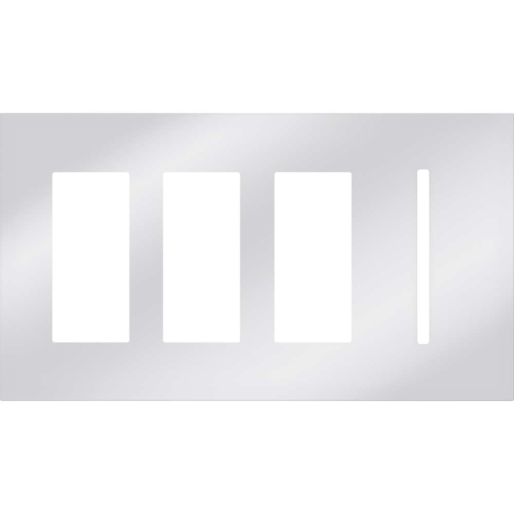 Multigang WallPlate for New Architectural Controls and Accessories, Four-gang for 3 accessories or Palladiom keypads and 1 Grafik T control