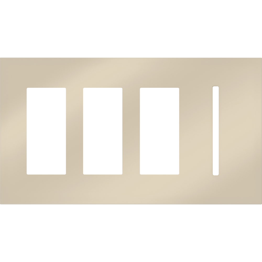 Multigang WallPlate for New Architectural Controls and Accessories, Four-gang for 3 accessories or Palladiom keypads and 1 Grafik T control