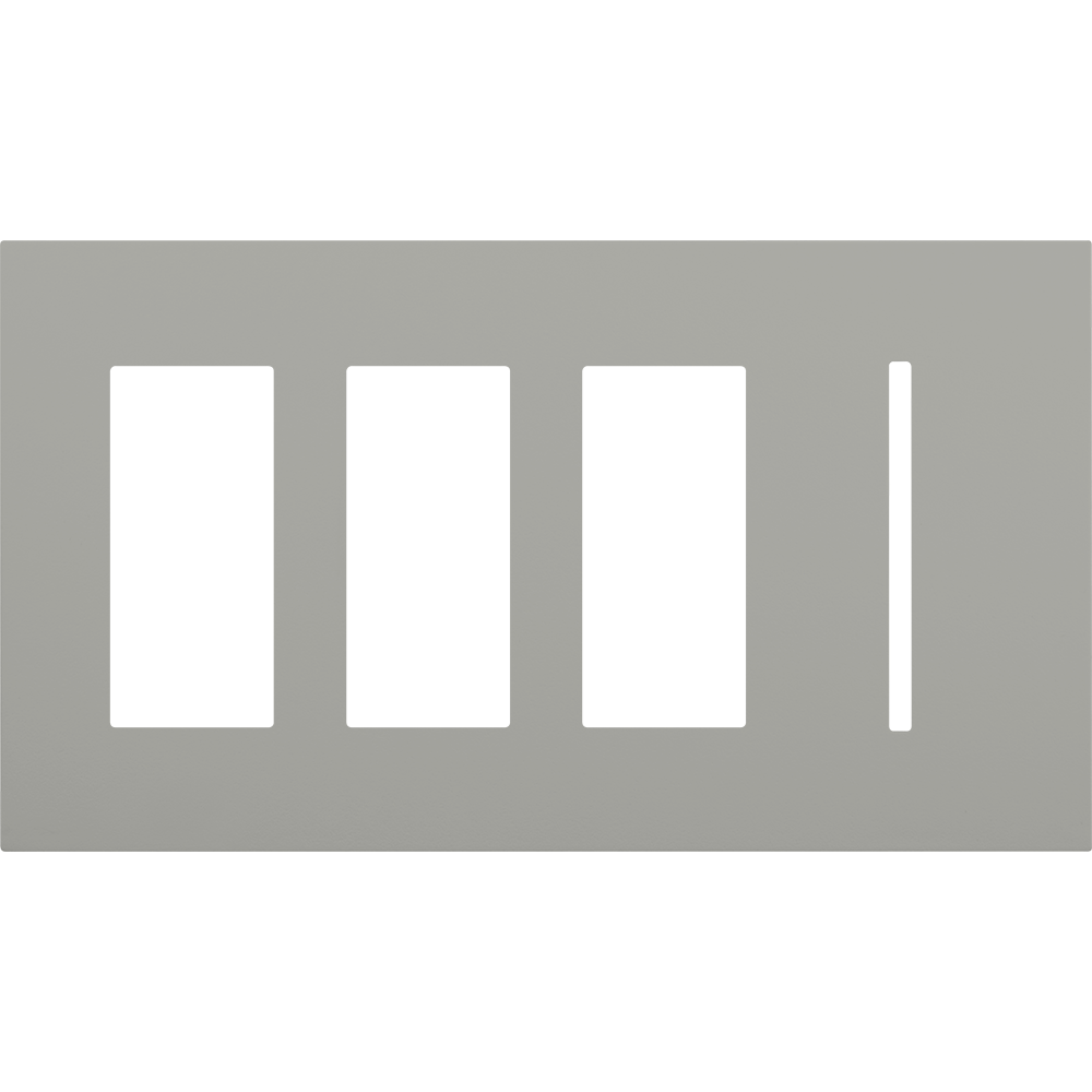 Multigang WallPlate for New Architectural Controls and Accessories, Four-gang for 3 accessories or Palladiom keypads and 1 Grafik T control