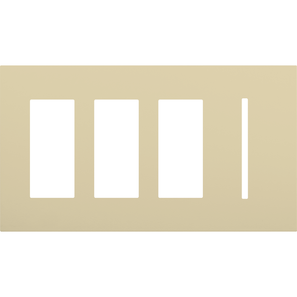 Multigang WallPlate for New Architectural Controls and Accessories, Four-gang for 3 accessories or Palladiom keypads and 1 Grafik T control