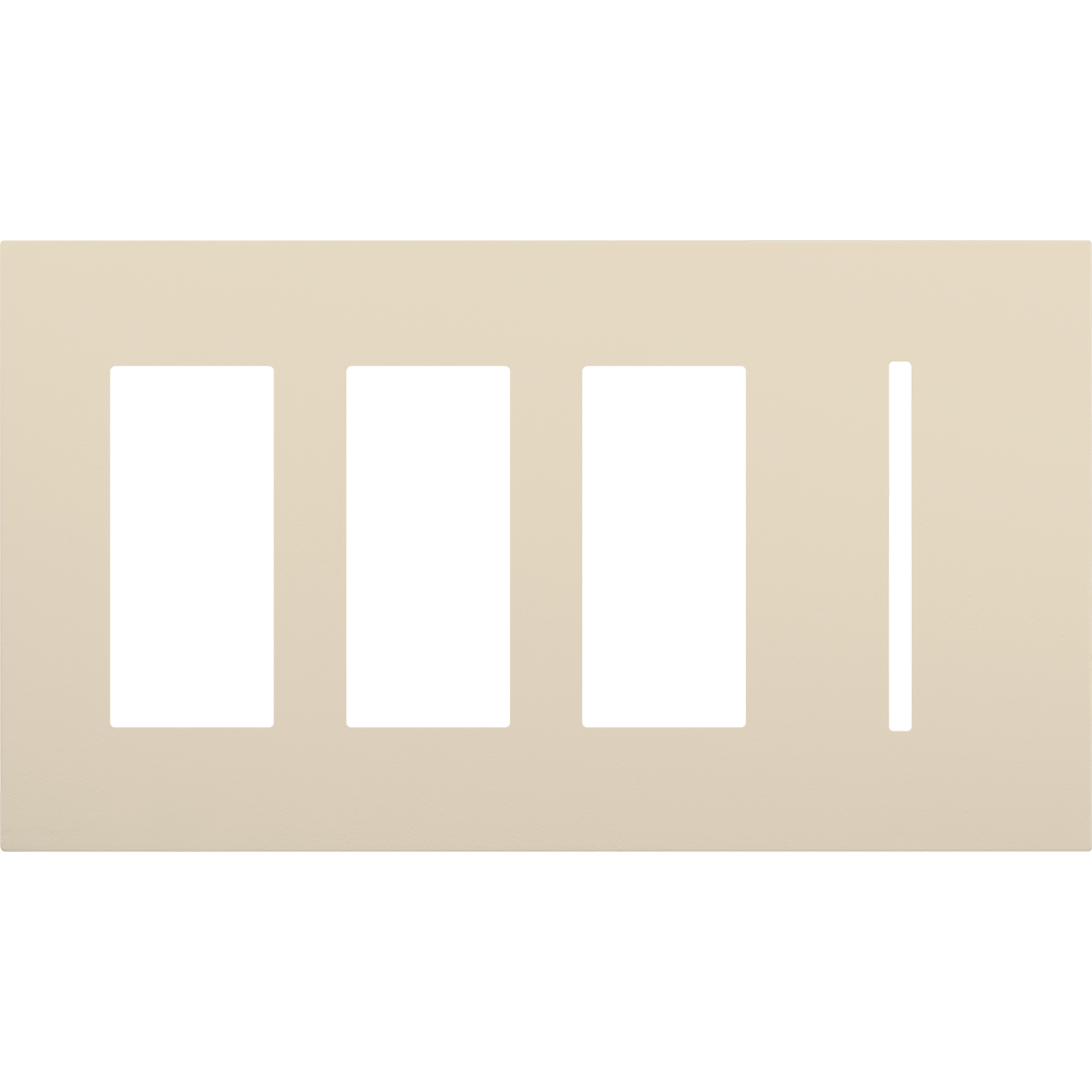 Multigang WallPlate for New Architectural Controls and Accessories, Four-gang for 3 accessories or Palladiom keypads and 1 Grafik T control