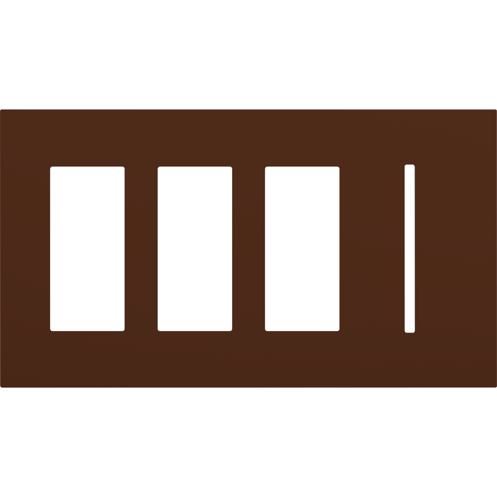 Multigang WallPlate for New Architectural Controls and Accessories, Four-gang for 3 accessories or Palladiom keypads and 1 Grafik T control