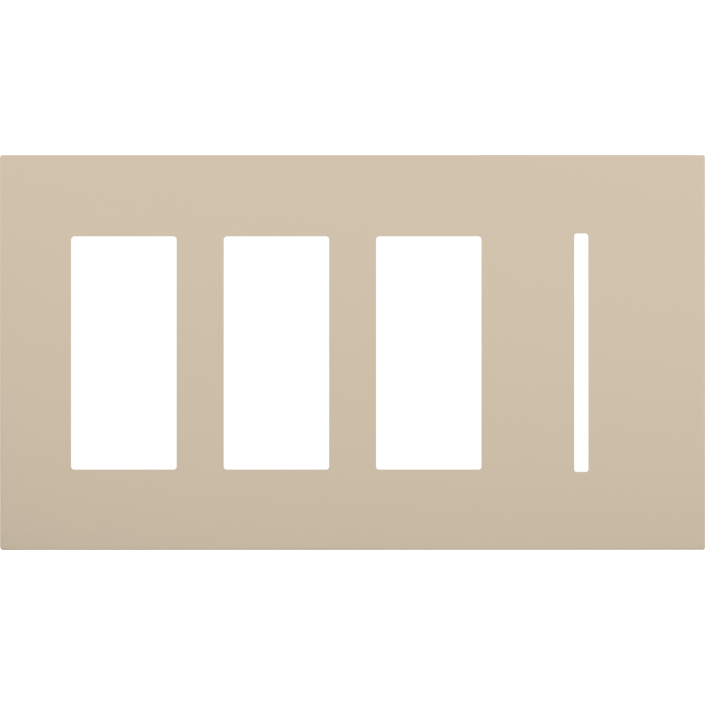 Multigang WallPlate for New Architectural Controls and Accessories, Four-gang for 3 accessories or Palladiom keypads and 1 Grafik T control