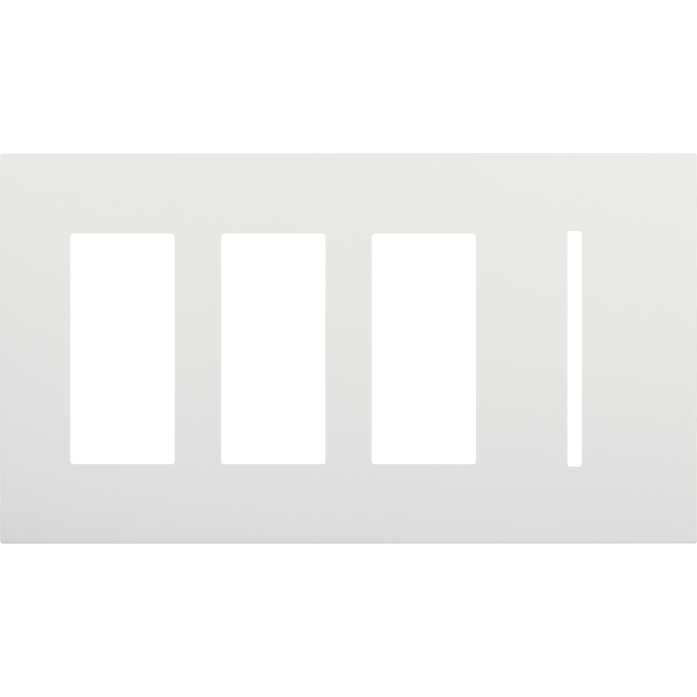 Multigang WallPlate for New Architectural Controls and Accessories, Four-gang for 3 accessories or Palladiom keypads and 1 Grafik T control