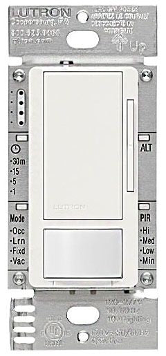 TAA Compliant Maestro 0-10V Dimmer and Occupancy/Vacancy PIR Sensor, single pole/multi-location, 10-277V 8A max