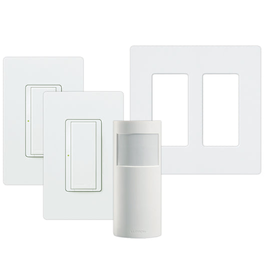 Maestro Wireless Simple Energy Retrofit package with 2 8A switches and 1 occupancy/vacancy sensor, wall-mount, Vive enabled