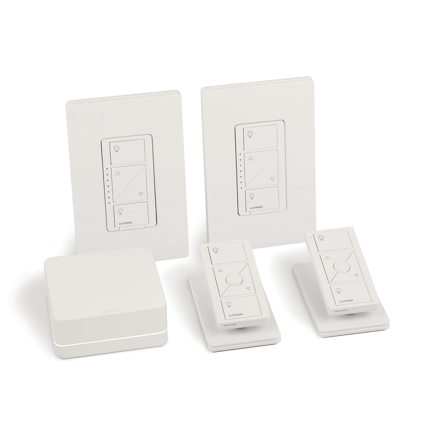 Lutron Caseta Wireless Smart Lighting Dimmer Switch (2 count) Starter Kit with Pedestals for Pico Remotes