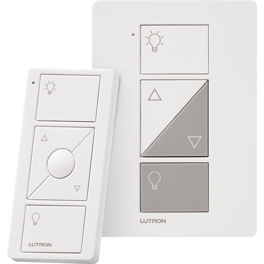 Lutron Caseta Wireless Single-Pole/3-Way Smart Lighting Lamp Dimmer and Remote Kit, White