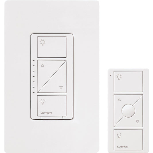 Lutron Caseta Wireless Smart Lighting Dimmer Switch and Remote Kit for Wall and Ceiling Lights, White