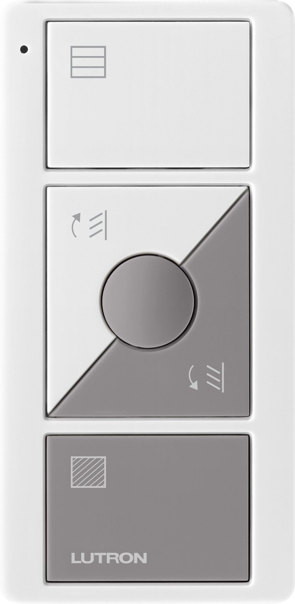 Lutron 3-Button with Raise/Lower and Preset, Pico Smart Remote, with Tilt Blind Icons