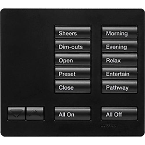 Lutron RadioRA 2 Tabletop Designer Keypad, buttons with Raise/Lower, All On and All Off