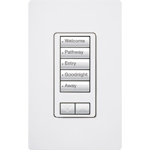 Lutron RadioRA 2 seeTouch Wall Mount Designer Keypad, 5 Button with Raise/Lower