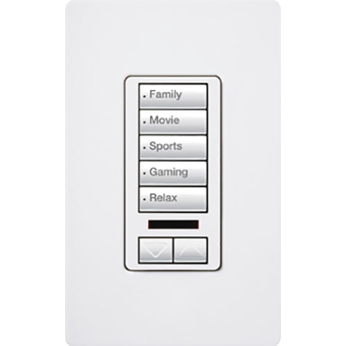 RadioRA 2 Wall-mounted Keypad, 5-button with raise/lower and IR receiver on insert