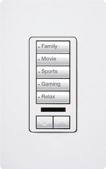 RadioRA 2 Wall-mounted Keypad, 5-button with raise/lower and IR receiver on insert