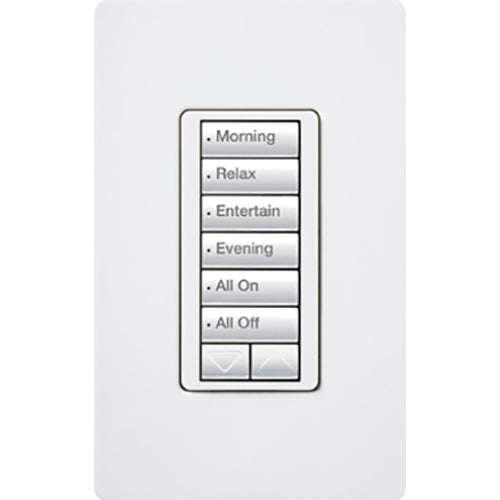 Lutron RadioRA 2 seeTouch Wall Mount Designer Keypad, 6 Button with Raise/Lower