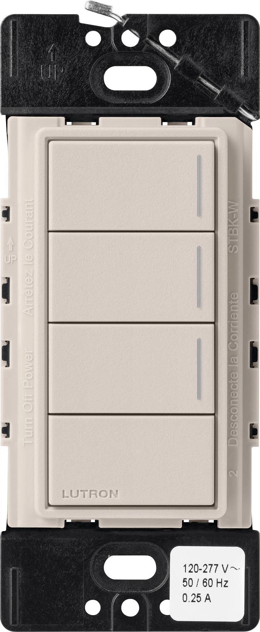 Lutron RadioRA 3 Sunnata RF Hybrid 3-Button Keypad with Raise/Lower